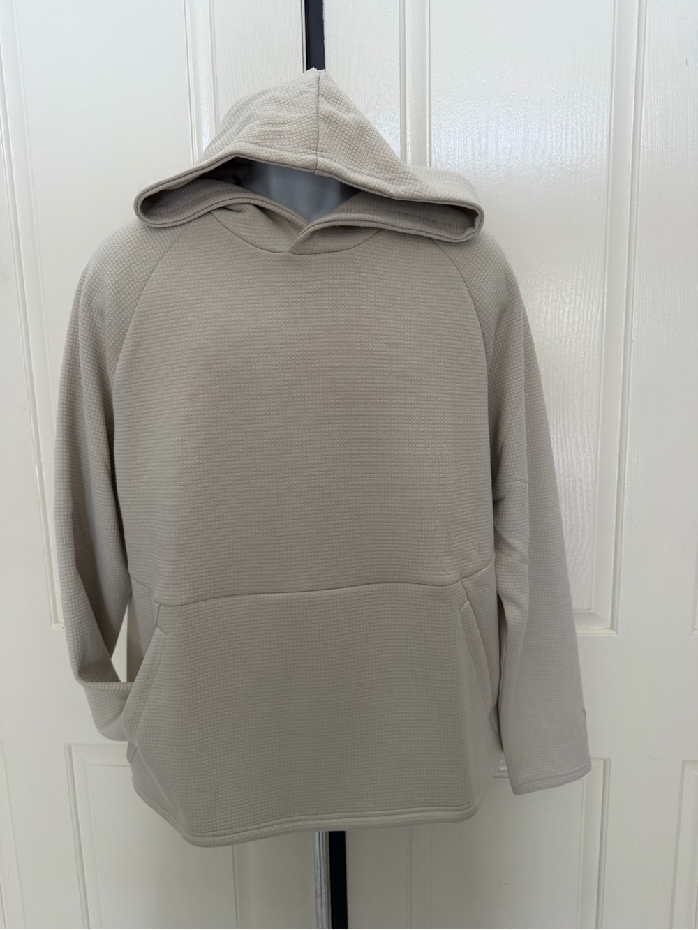 Hurley Bone Waffle-Knit Pullover Hoodie Sz M
